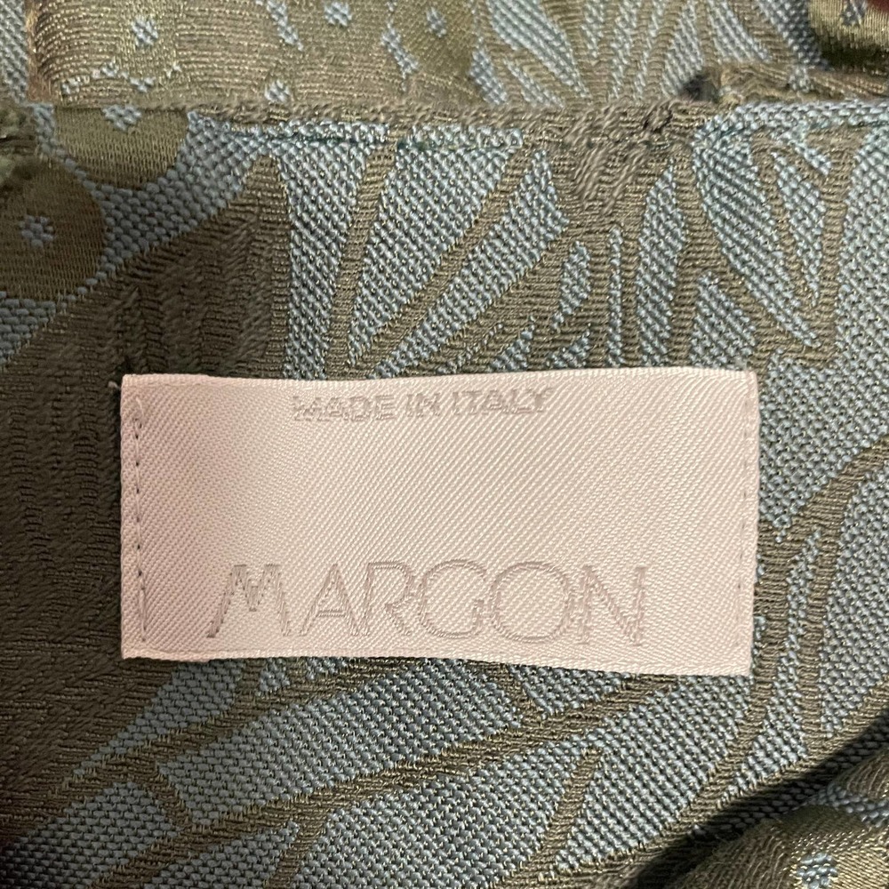Margon Italy Leaf Patterned Jacquard Strapless Dress In Green Size Small - Picture 10 of 10